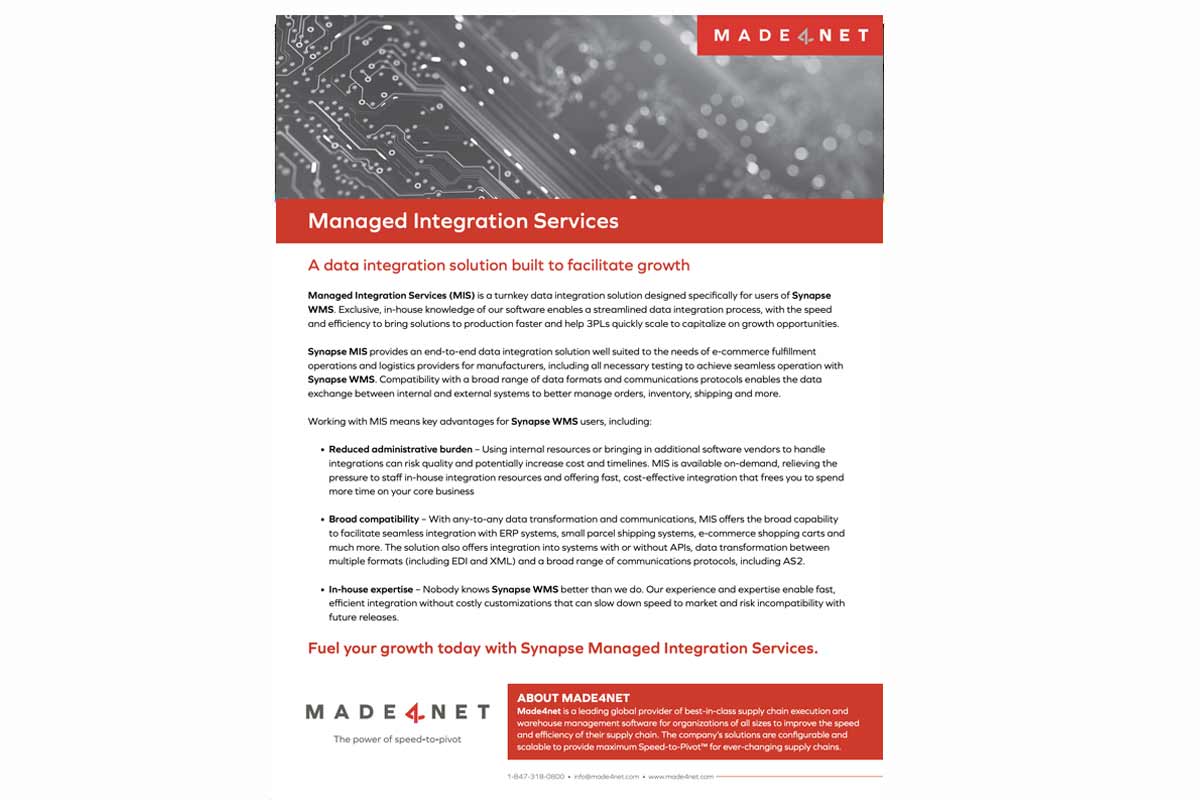 managed integrat4ed sales sheet cover