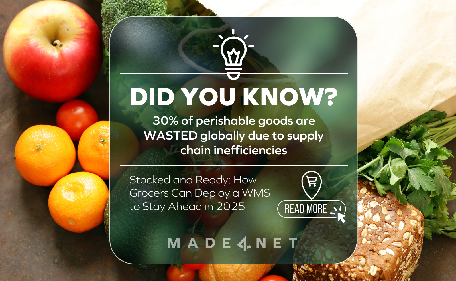 30% of perishable goods are wasted due to supply chain inefficiencies