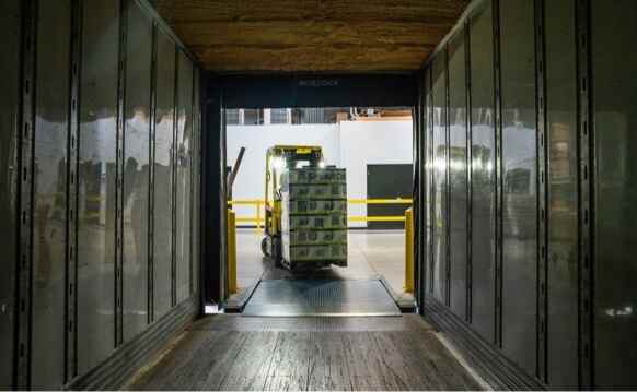 forklift moving pallets